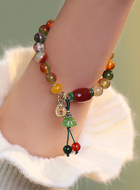 新中式民族风多巴胺莲蓬手链