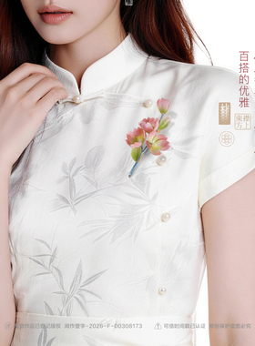 樱花绒花胸针礼物可代写贺卡