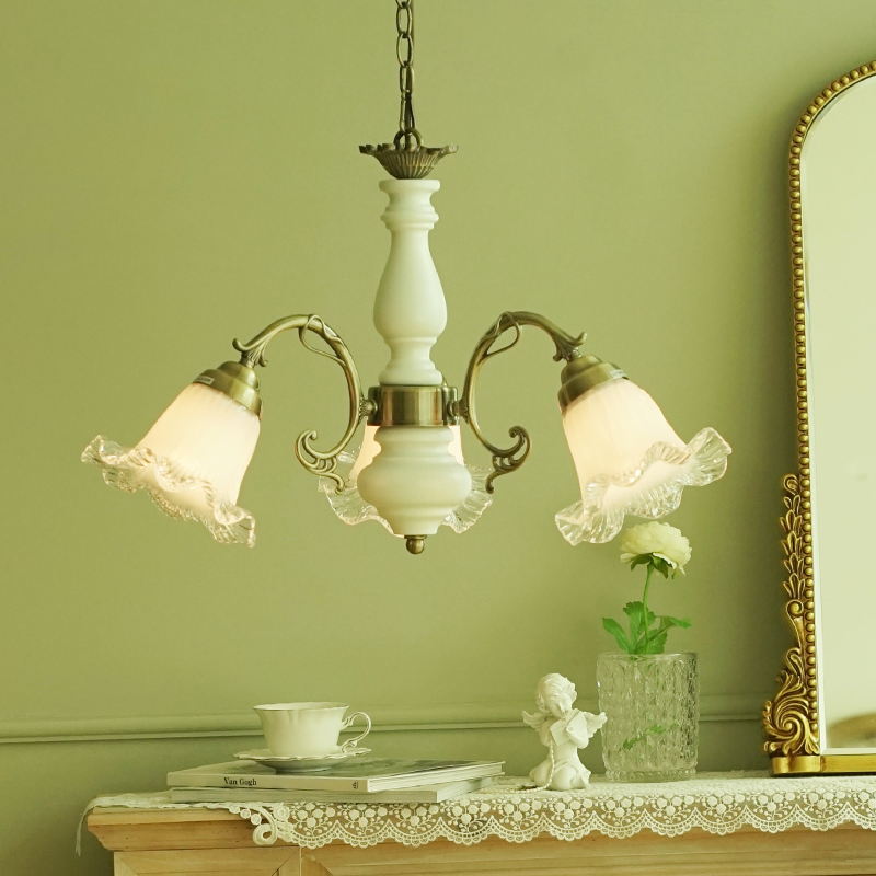 奶油风法式水晶玻璃实木欧式vintage美式复古客厅餐厅卧室吊灯,淘宝优惠券,粉丝福利购,淘宝优惠卷