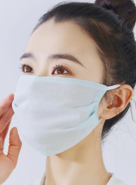 成人真丝口罩100%桑蚕丝防尘防晒女士夏季薄款透气可水洗遮阳新款