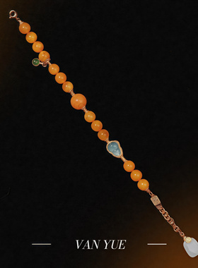 S925纯银天然老蜜蜡手串女碧玉蓝水翡翠葫芦和田玉无事牌多宝手链