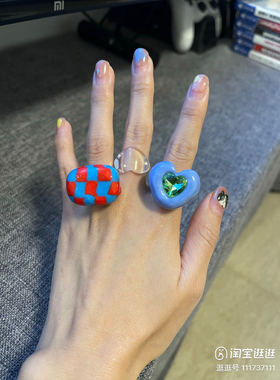 坏熊集市女小众爱心戒指