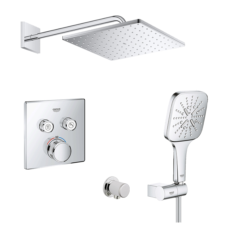 GROHE/德国高仪 26563 隐藏暗装入墙式恒温淋浴花洒方形310mm头顶 - 图3