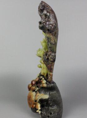 玉兰花竹叶青田石雕刻摆件小鸟圆精美纯手工艺术产地直销掌柜推荐