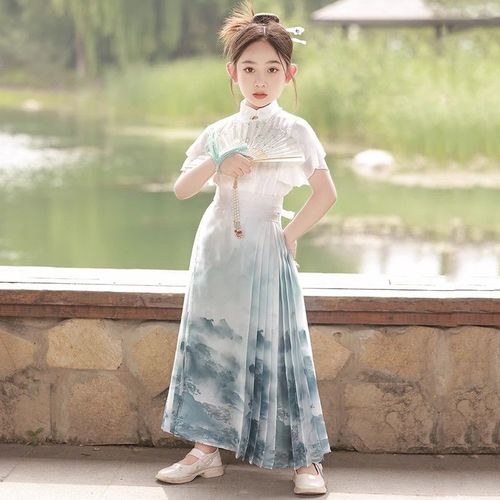 马面女童汉服2024夏季新款套装女孩中国古装古风明制唐装儿童