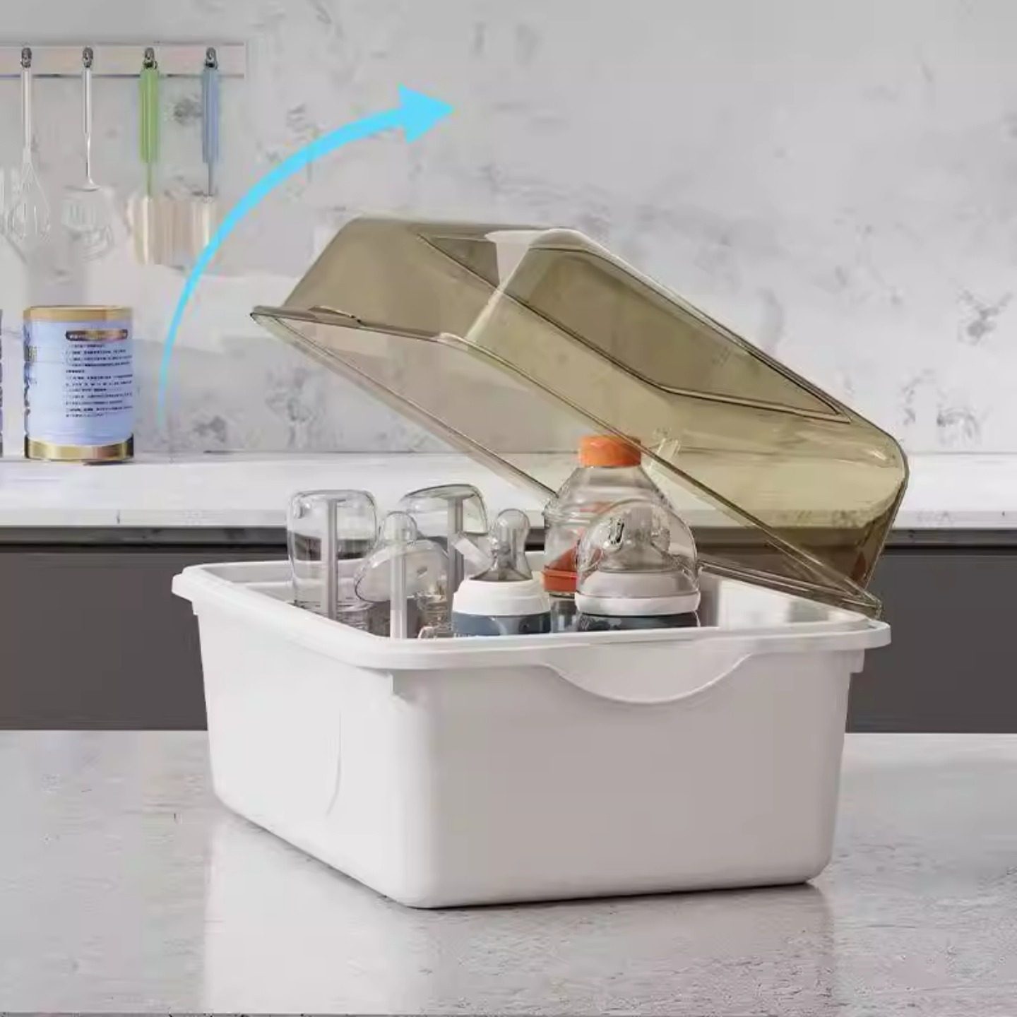 奶瓶收纳箱防尘带盖婴儿用品沥水架宝宝餐具玩具新生儿辅食收纳盒,淘宝优惠券,粉丝福利购,淘宝优惠卷