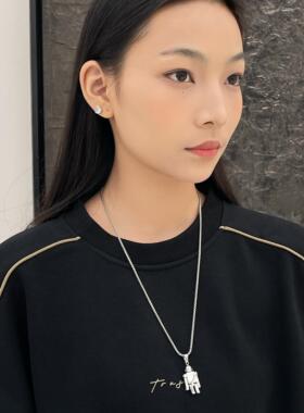 个性机器人吊坠长款项链男女