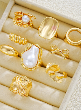 轻奢珍珠开口可调戒指