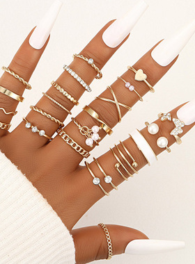 女韩国ins潮复古戒指食指戒