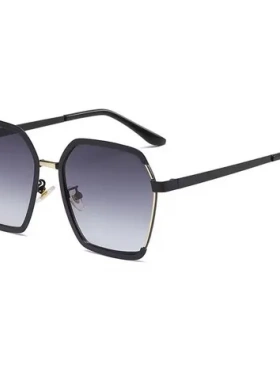 多边形旅行男士潮眼镜开车金属韩版海边太阳镜墨镜蓝色透明偏光女