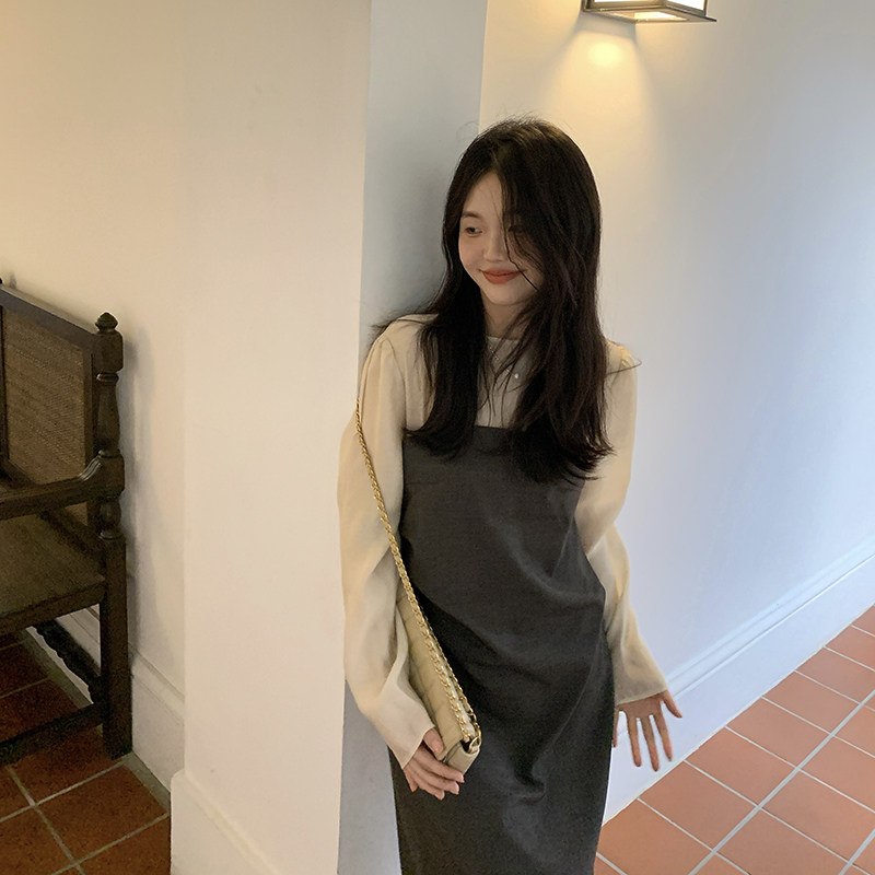 一三良品小个子 律政俏佳人 气质通勤假两件收腰西装长袖连衣裙女