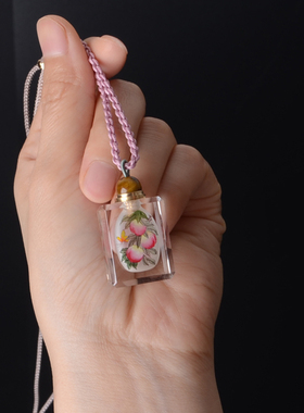 天然白水晶内雕画可放旗袍压襟