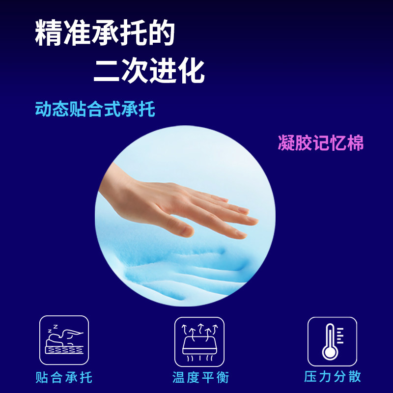 【门店同款】穗宝凝胶记忆棉弹簧偏硬22cm厚席梦思家用床垫 启承,淘宝优惠券,粉丝福利购,淘宝优惠卷