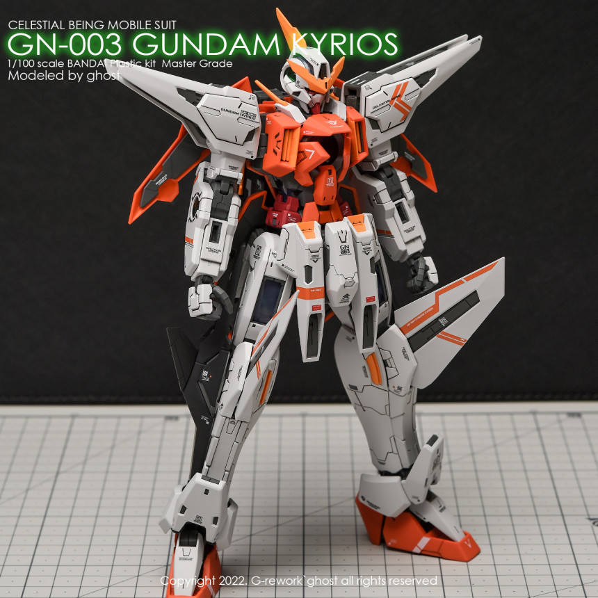 炎 MG 1/100 主天使  GN-003 Kyrios 高达模型 高清 荧光水贴贴纸 - 图1