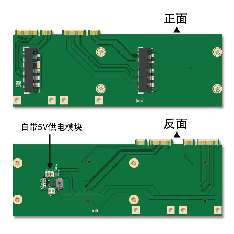 mikrotik双频千兆软路由网卡改装转接卡minipcie双接口转接卡 - 图0