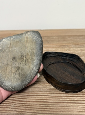 天然灵璧石摆件 平远山形禅石 头皮磬石 原石原底 书桌茶桌面摆件