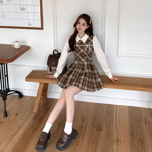 织物猪 松茶可可 美拉德学院风西装外套女秋复古小熊咖色西服上衣 - 图2