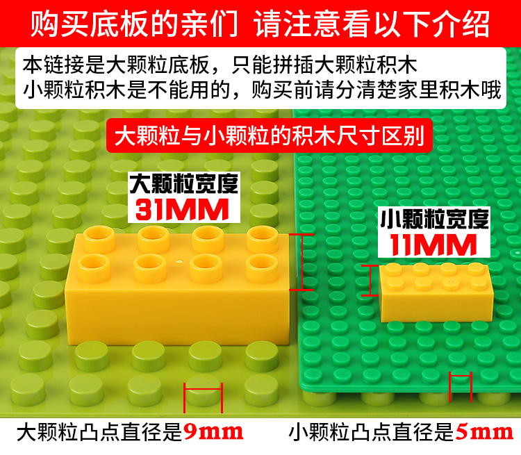 大颗粒拼装积木墙面壁挂式底板底座底盘通用幼儿园地板男儿童玩具-图1