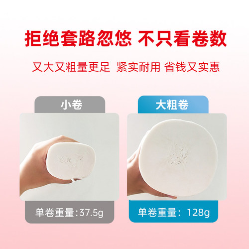 绿诗5.4斤卫生纸卷纸家用实惠装纸巾大粗卷整提厕所纸无芯卷筒纸 - 图0