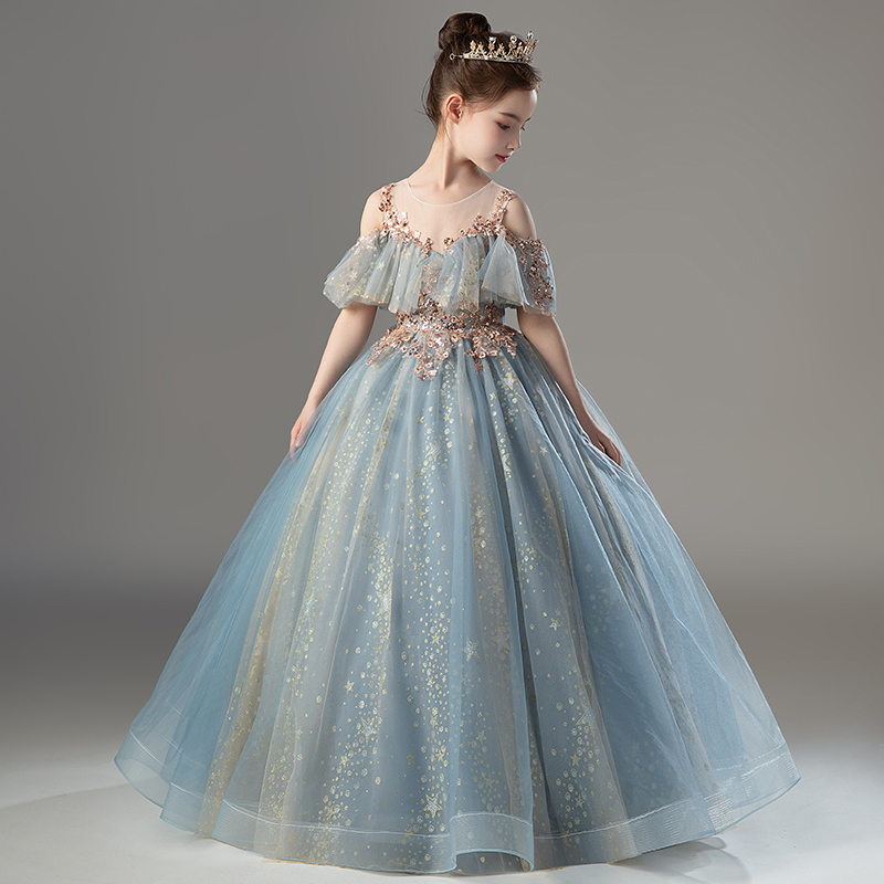 儿童礼服女童公主裙演出服钢琴生日花童婚纱模特走秀小主持人服装,淘宝优惠券,粉丝福利购,淘宝优惠卷