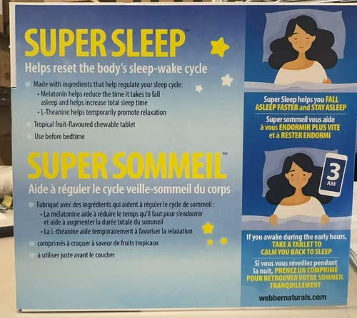 Webber 伟博super sleep睡眠宝褪黑素安睡宝无依赖安睡 90粒 - 图0