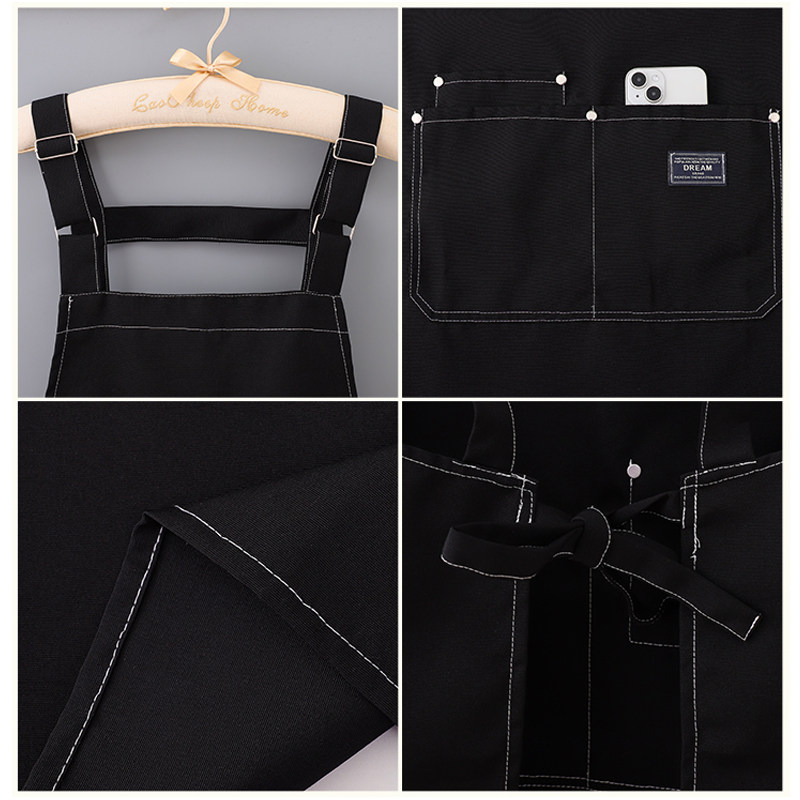 牛仔围裙成人厨房家用围腰男女加肥中长款纯色可调背带超市工作服,淘宝优惠券,粉丝福利购,淘宝优惠卷