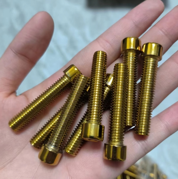 AOS4祖国版配套螺丝304不锈钢烧钛蓝 金色 法兰螺丝 内六角M8 M4 - 图1