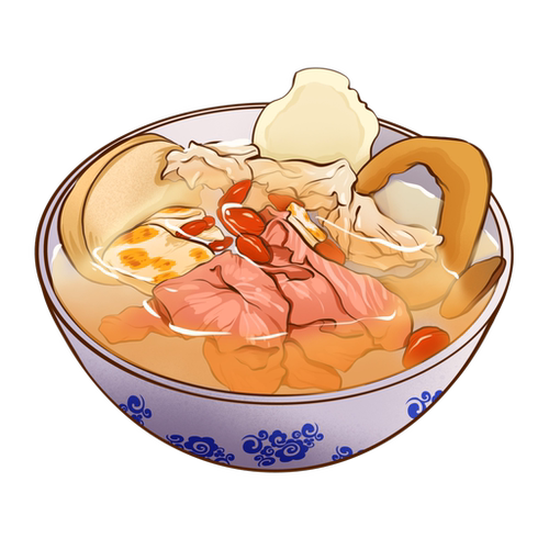美味养生汤鸡汤肉汤排骨汤羹手绘美食美味鸡汤插画PNG免扣素材 - 图3