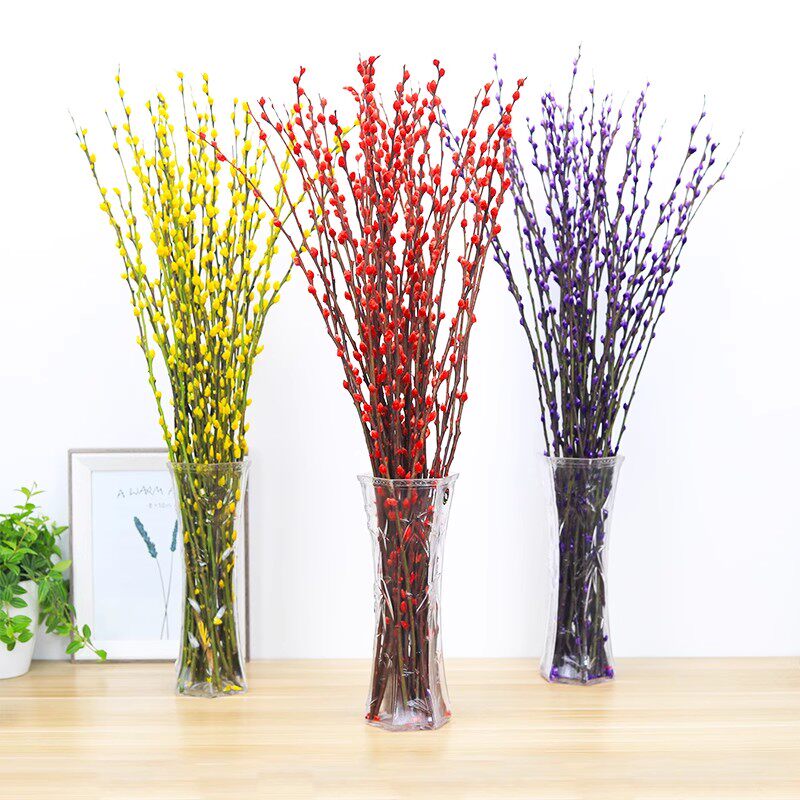 银柳玻璃花瓶摆件客厅插花水培绿植物马醉木富贵竹子干花雪柳专用