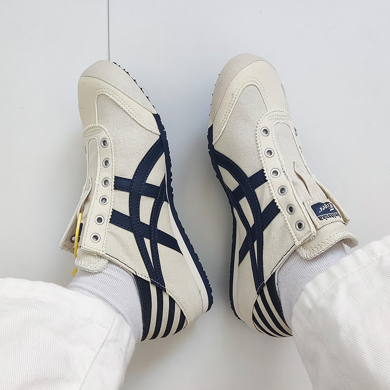 Onitsuka Tiger鬼塚虎条纹一脚蹬男女懒人休闲帆布鞋TH342N-0250-图2