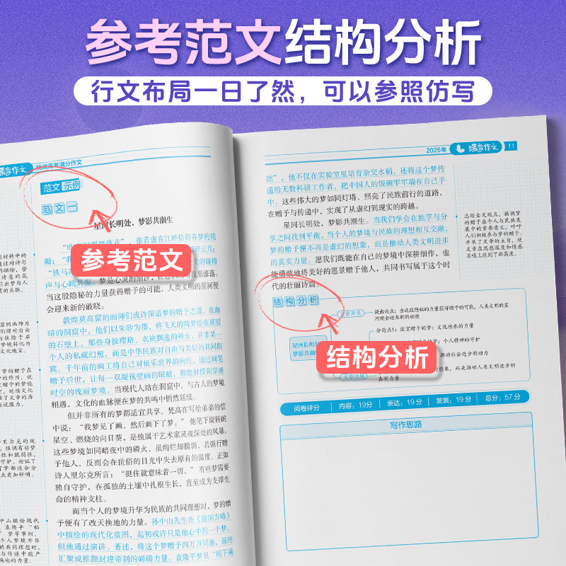 【官方正版】2027蝶变高考满分作文+写作指导和作文素材含2026高考真题 语文满分作文高中语文专项训练精选真题范文名师点评书籍