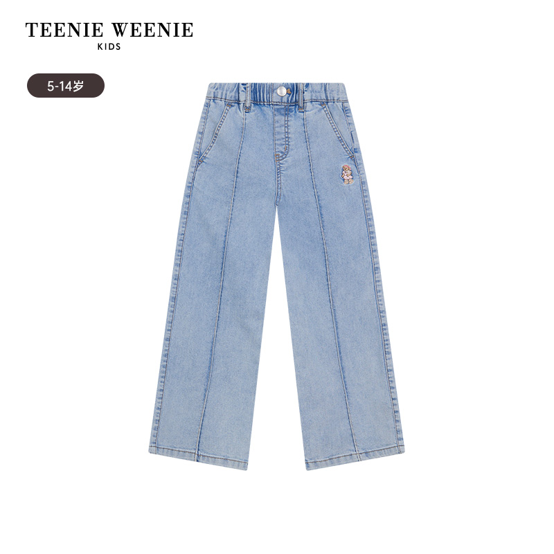 TeenieWeenie Kids小熊童装24夏季款女童复古风格休闲牛仔长裤-图3