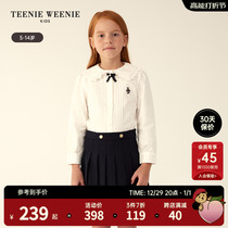 TeenieWeenie Kids Little Bear Childrens clothes 23 years Autumn Winter Girl Doll Collar Full Cotton 100 Hitch Shirt