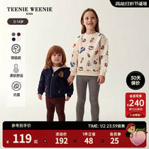 TeenieWeenie Kids Little Bear for 23 years Autumn Winter Girls Baby Antibacterial Plus Suede Knitwear