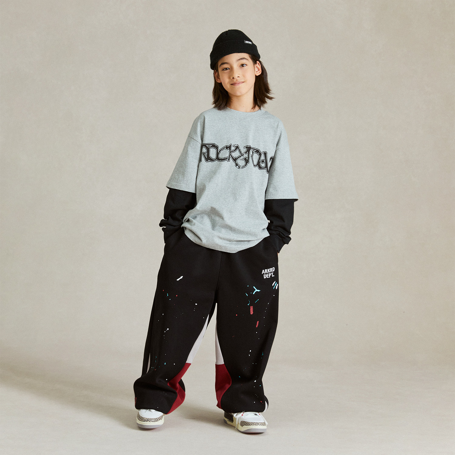 ROCKYROAD童装新款美式字母印花假两件拼接长袖卫衣打底衫休闲裤,淘宝优惠券,粉丝福利购,淘宝优惠卷