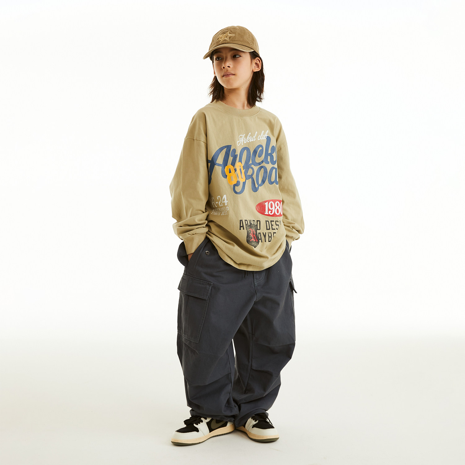 ROCKYROAD童装hiphop街舞潮服嘻哈爵士舞蹈演出服圆领长袖套装,淘宝优惠券,粉丝福利购,淘宝优惠卷