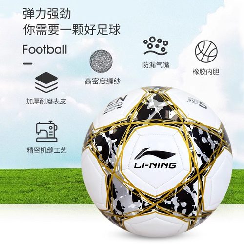 李宁足球儿童5号成人中考小学生专用正品青少年训练比赛4号礼物五 - 图0