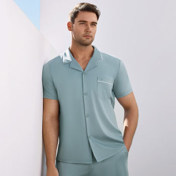 Embry's IVU counter new product mulberry silk cotton men's pajamas can be worn outside home clothes tops summer UL00136