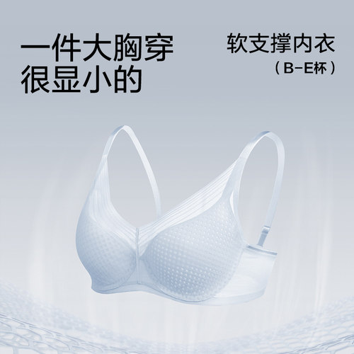 【风巢杯】安莉芳时尚薄款网纱性感上托无痕文胸女士大胸显小内衣 - 图0