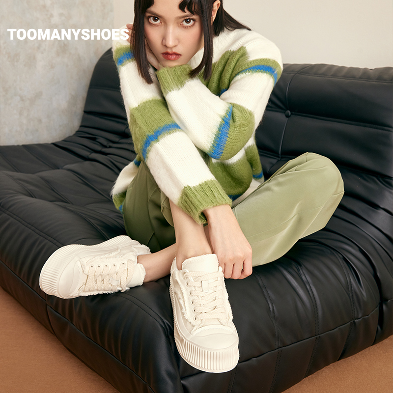 [明星同款]Toomanyshoes曲奇女鞋姜饼人厚底饼干鞋休闲板鞋小白鞋 - 图2