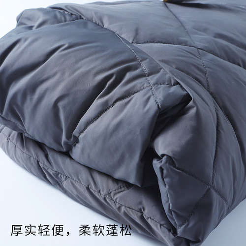 户外防水羽绒服男冬季ma1飞行夹克90白鸭绒面包绗缝菱形格棒球服 - 图1
