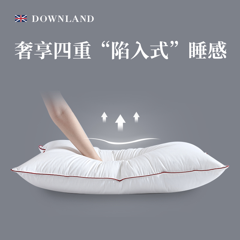 DOWNLAND鹅绒鹅毛颈椎枕柔软舒适回弹枕单人多功能酒店专用枕头_DOWNLAND旗舰店_床上用品-第2张图片-提都小院