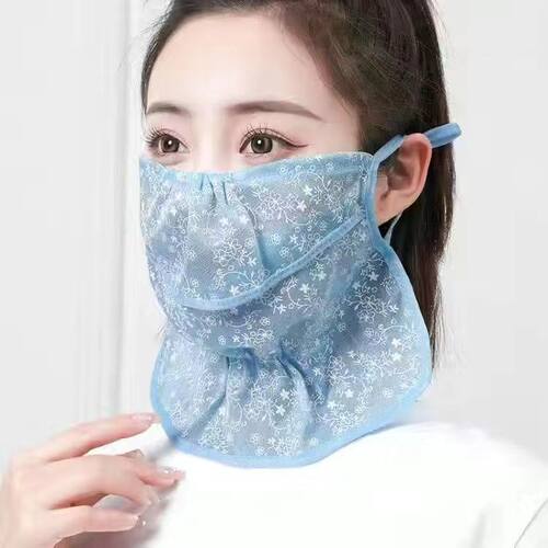 冰丝口罩女夏季防晒防紫外线轻薄款透气户外骑行开口防晒面罩遮脸 - 图2