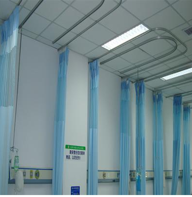医院窗帘滑轨铝合金隔帘轨道 导轨不锈钢输液架吊杆病床输液挂钩 - 图0