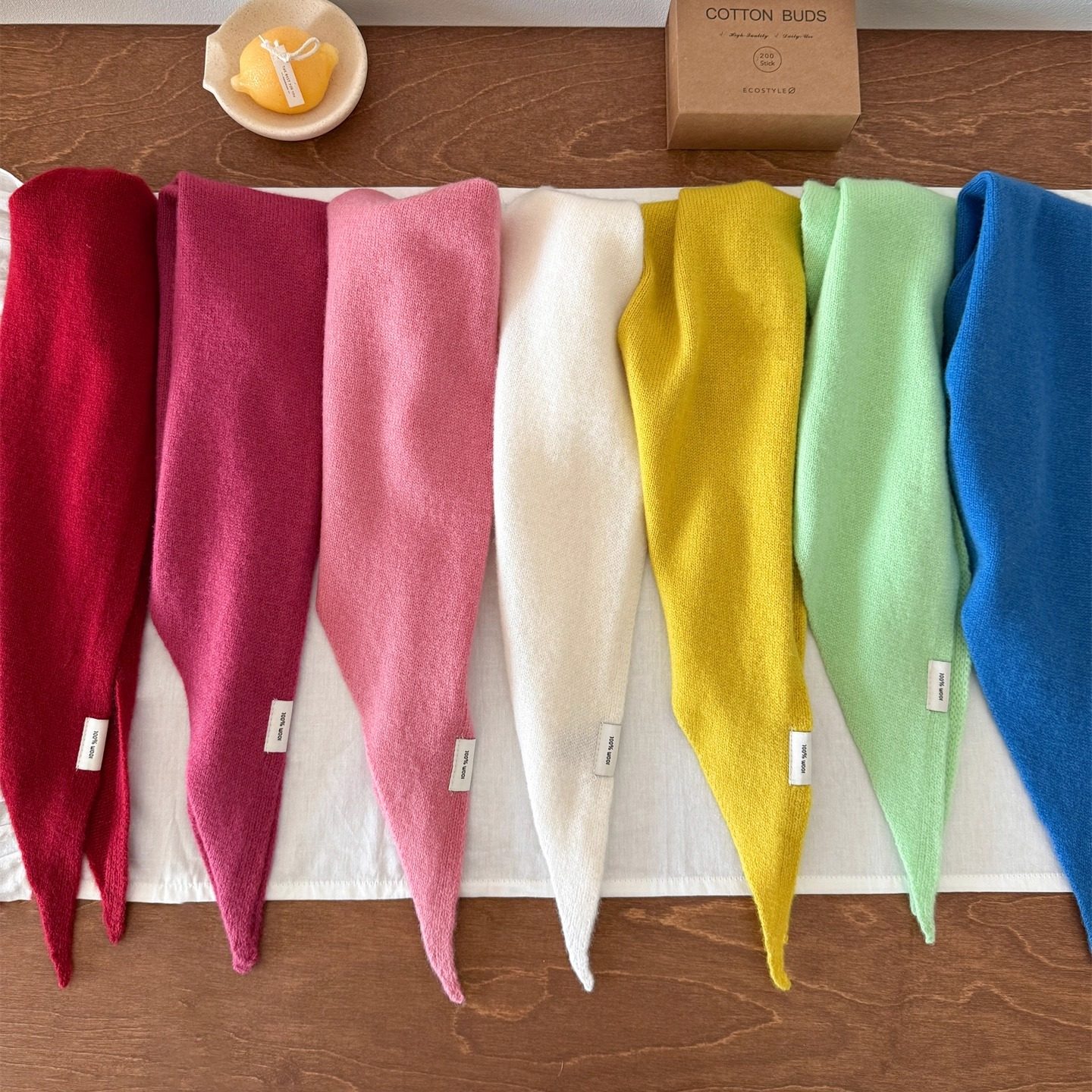 简约款纯羊毛三角巾小众针织头巾多功能保暖护颈小围巾女披肩围脖,淘宝优惠券,粉丝福利购,淘宝优惠卷