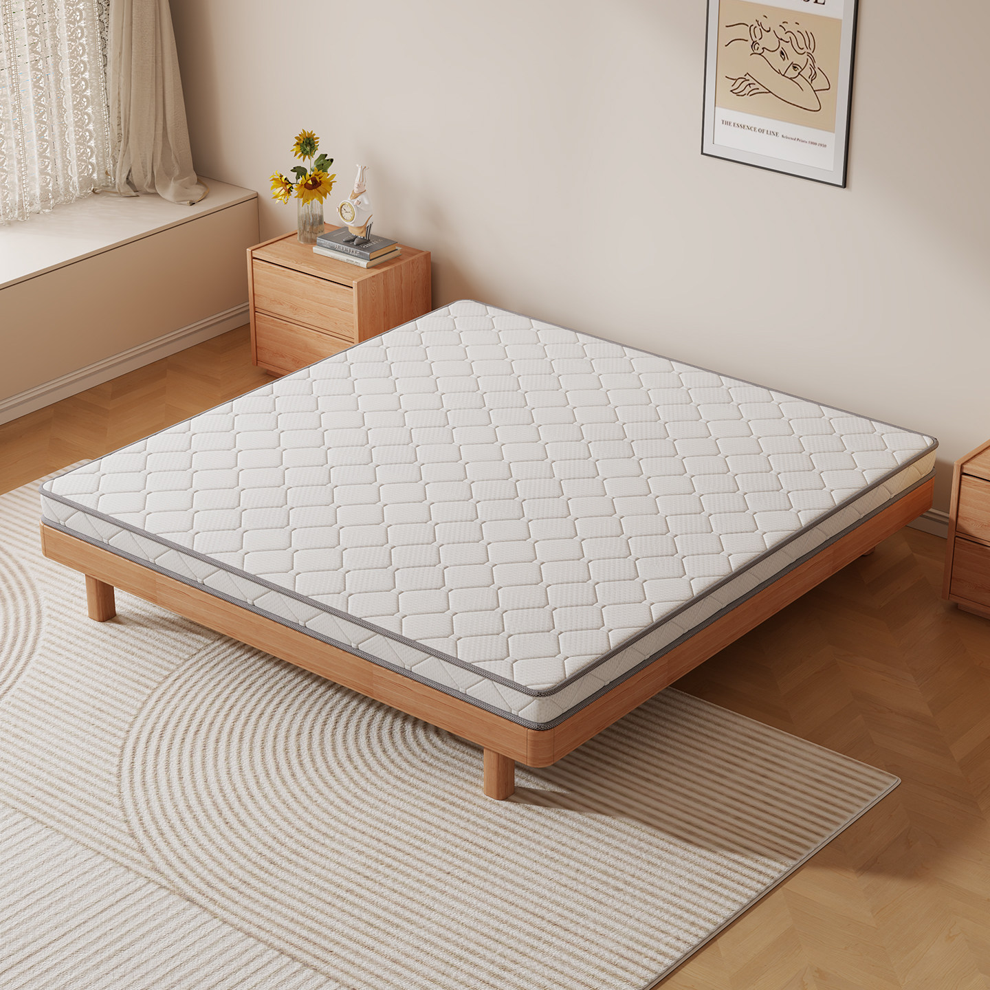 天然纯椰棕榈床垫偏硬软床加硬神器榻榻米全黄麻10cm儿童床垫定制