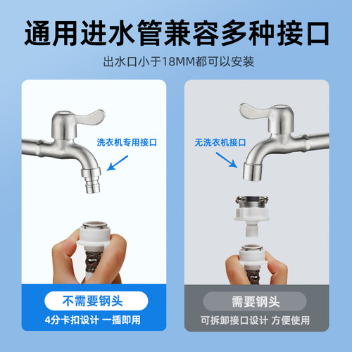 剑虎全自动洗衣机进水管适用于小天鹅波轮滚筒通用加长注水上水管-图1