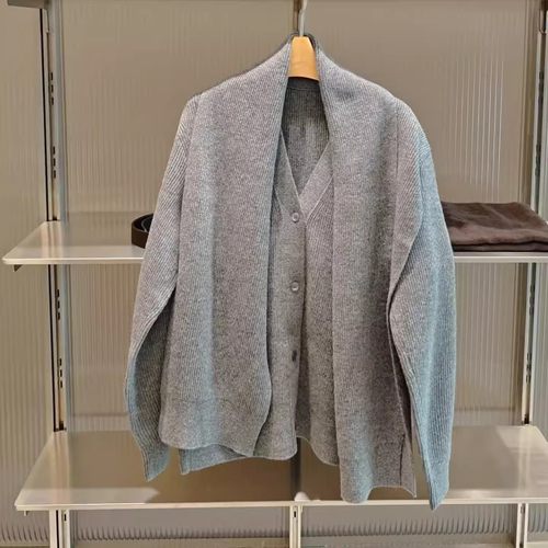 [现货速发]J南同款25秋冬新厚款斗篷披肩慵懒风针织毛衫5P0312660 - 图1