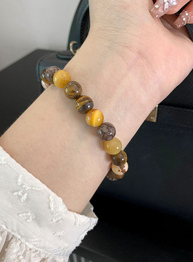 戚薇同款天然石小众彩色手链女