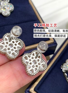 高货灵蛇形手镯满钻四叶草手链女